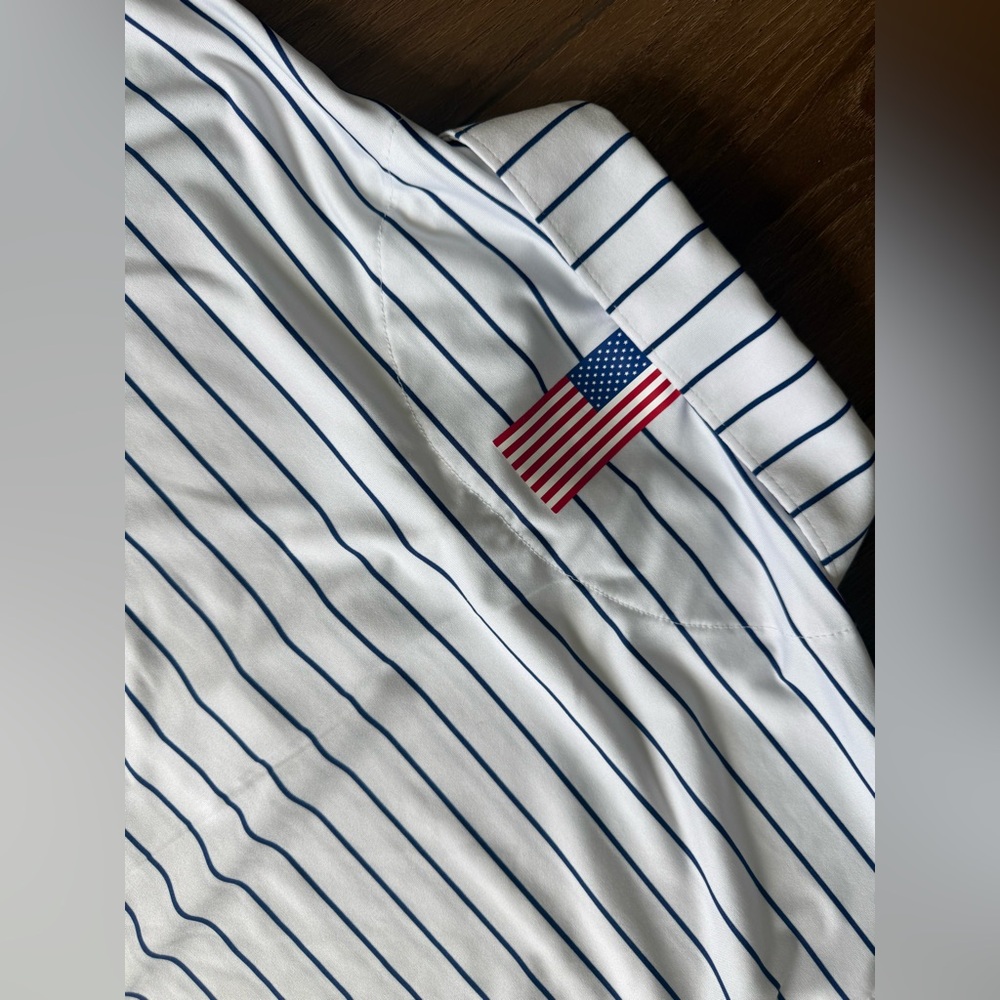 Rhoback "The Captain" Striped Performance Polo Men's Size XL Red White Blue - Picture 8 of 9